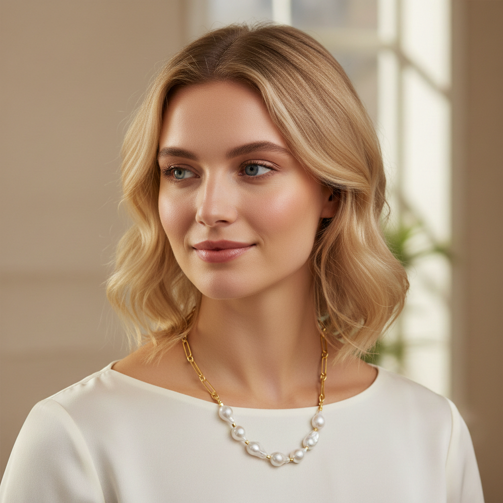 Baroque Pearl Fashion Necklace