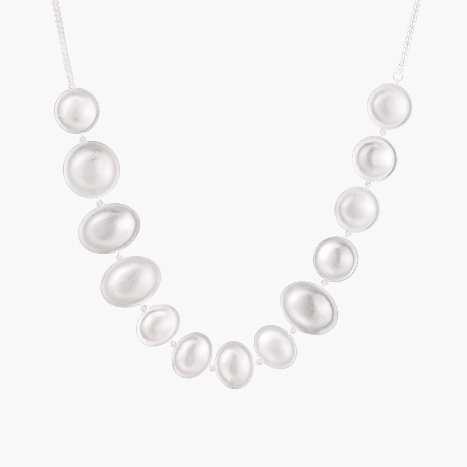 Pearlescent Sterling Silver Bubbles Arc Statement Necklace