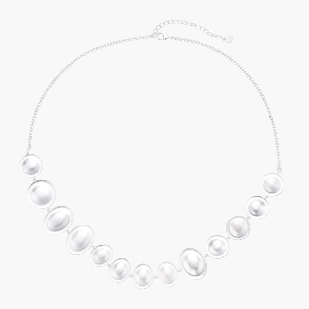 Pearlescent Sterling Silver Bubbles Arc Statement Necklace