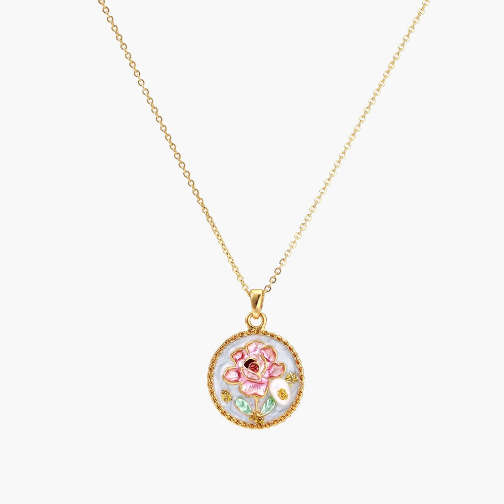 18K Gold  and Luminous Freshwater Pearl Rose Garden Dreams Necklace