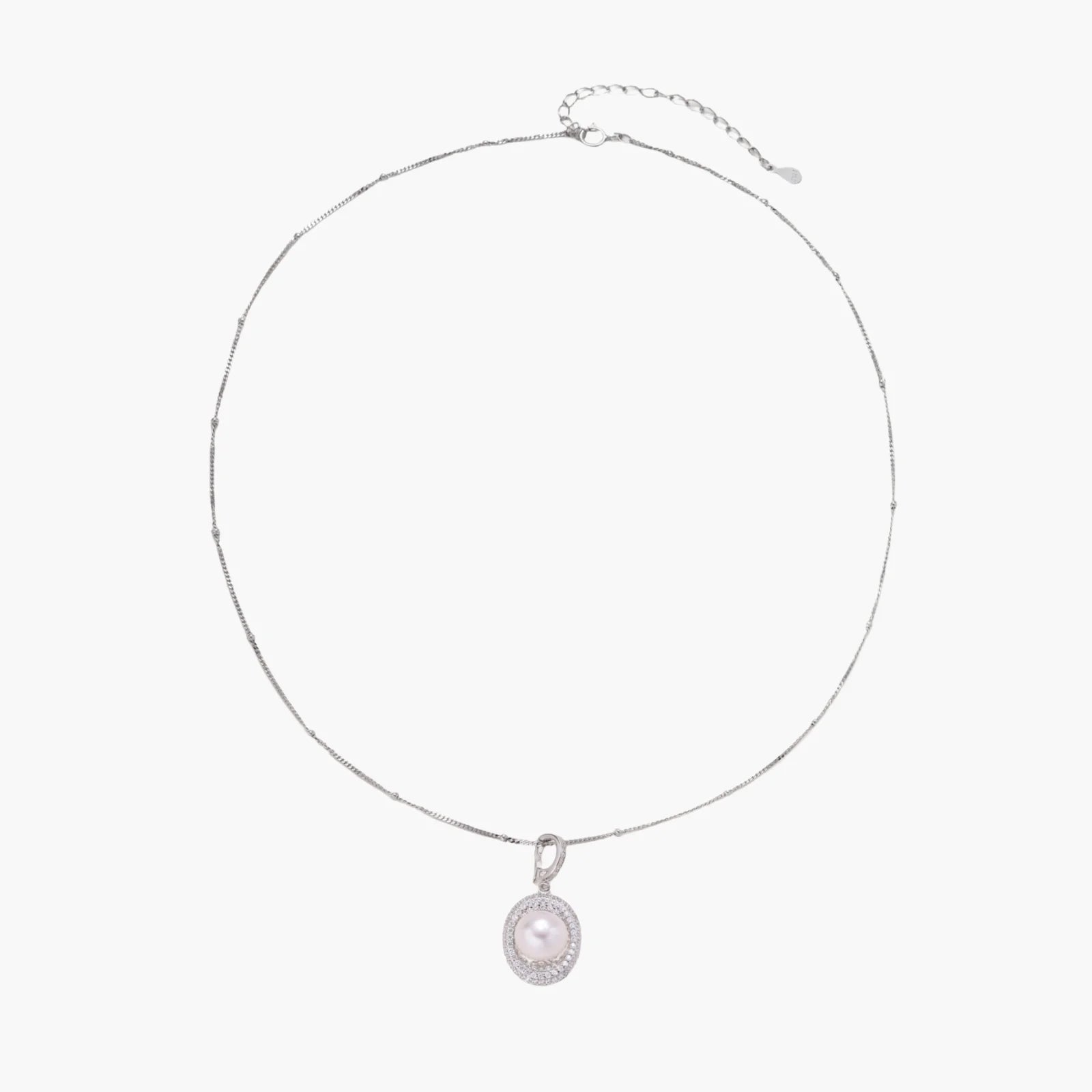 9.2mm Freshwater Pearl Halo Necklace