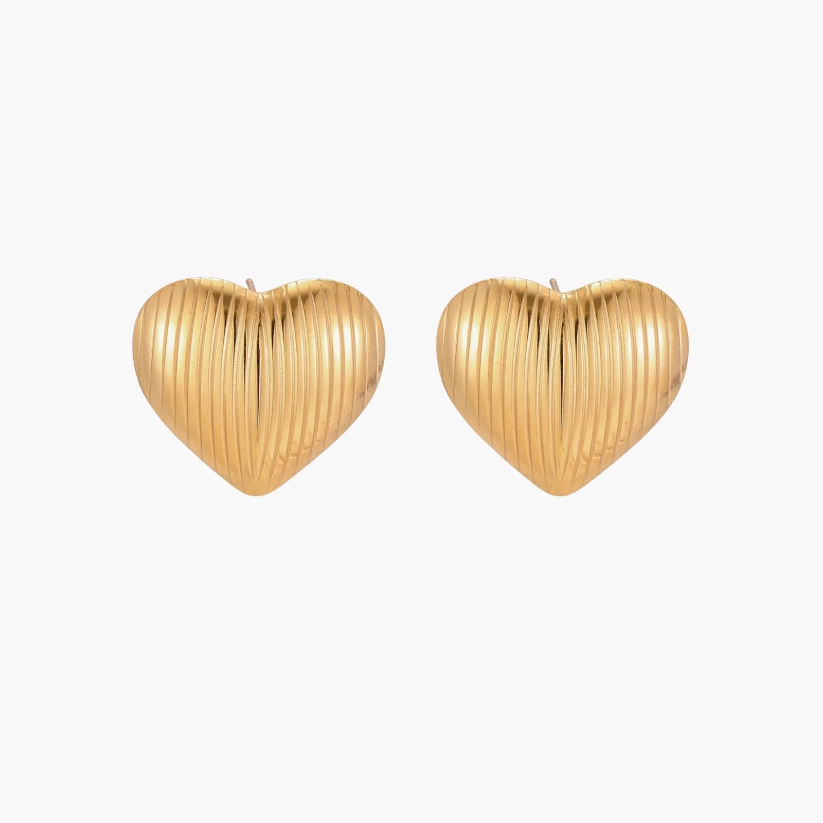 Textured Heart Stud Earrings
