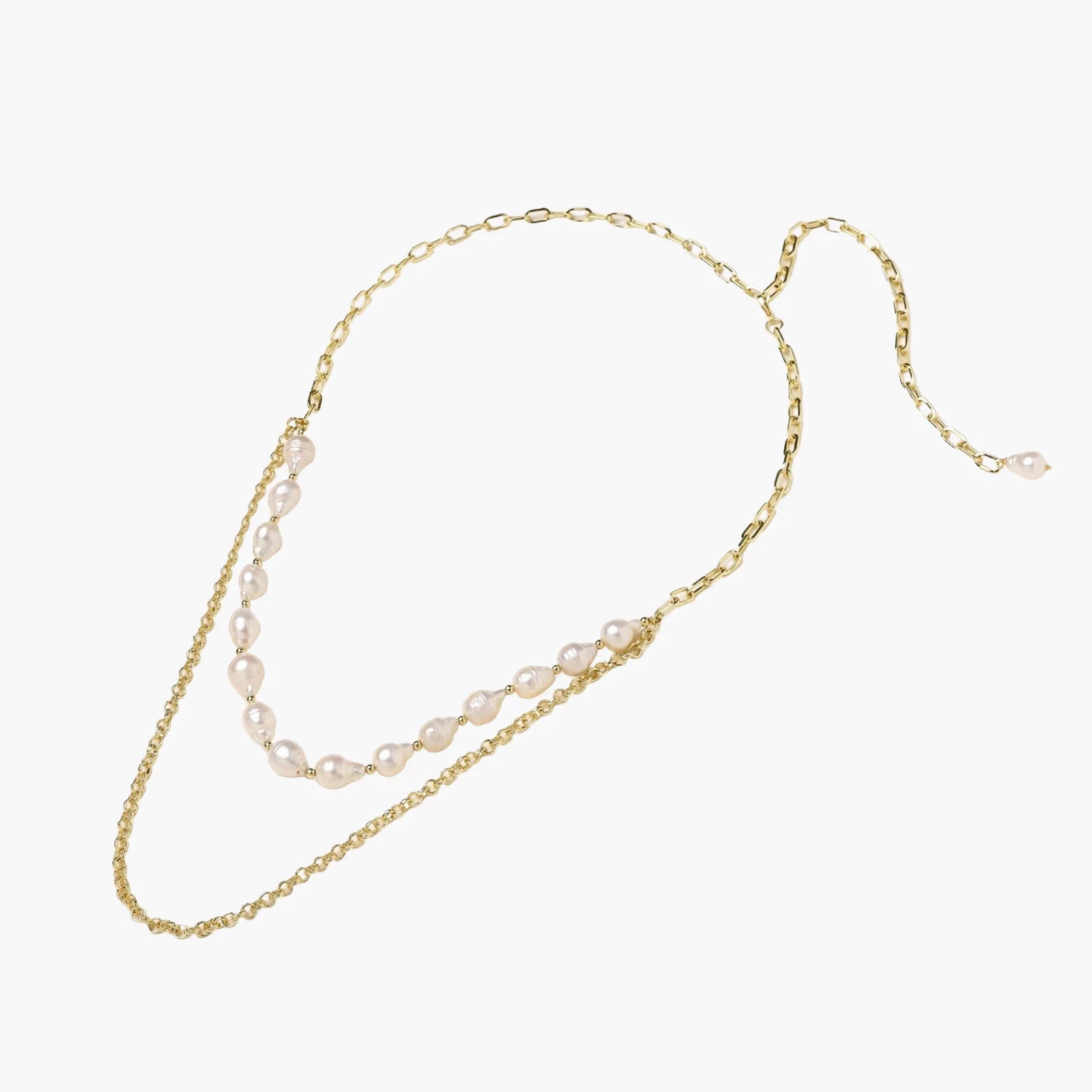 Golden Pearl Layers Necklace