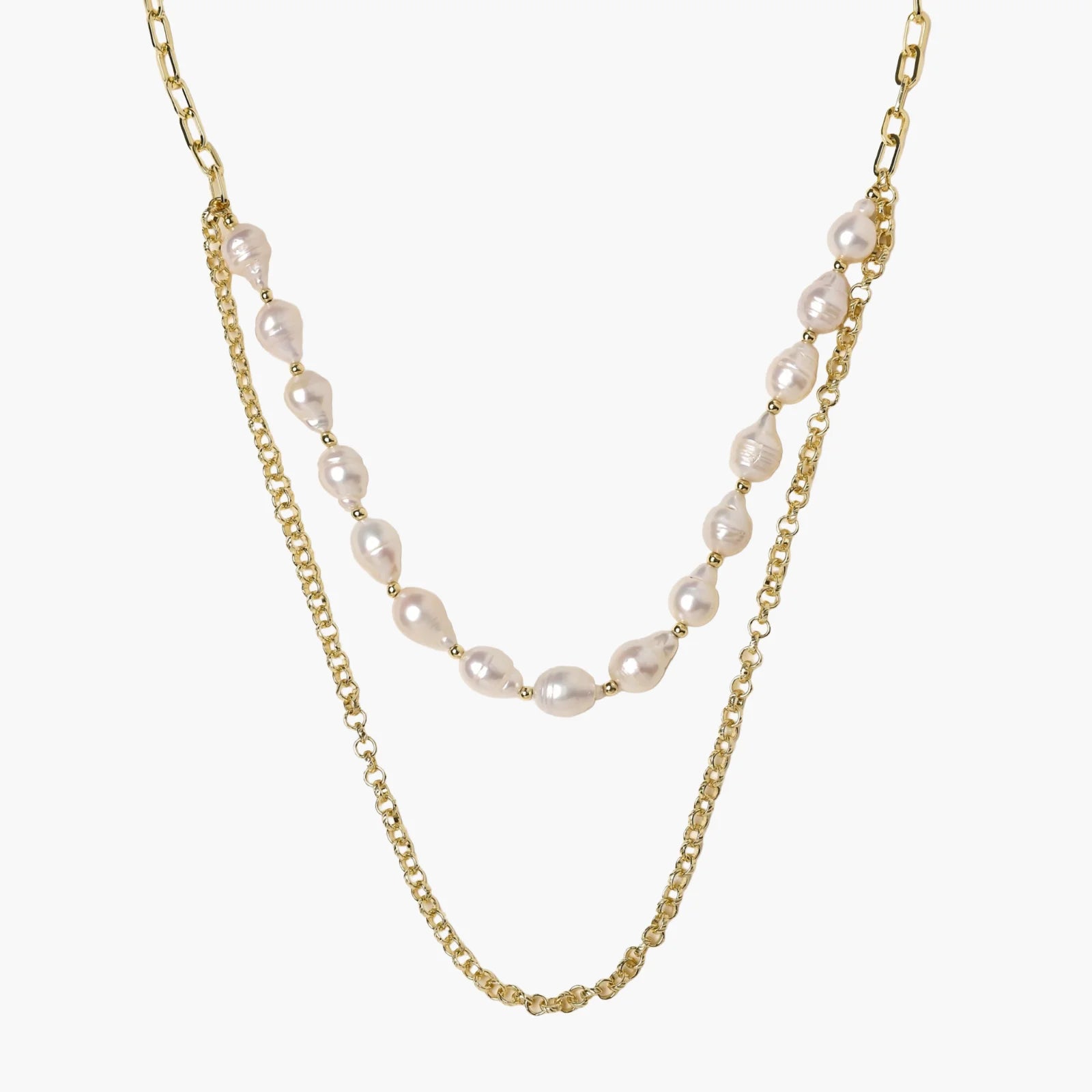 Golden Pearl Layers Necklace