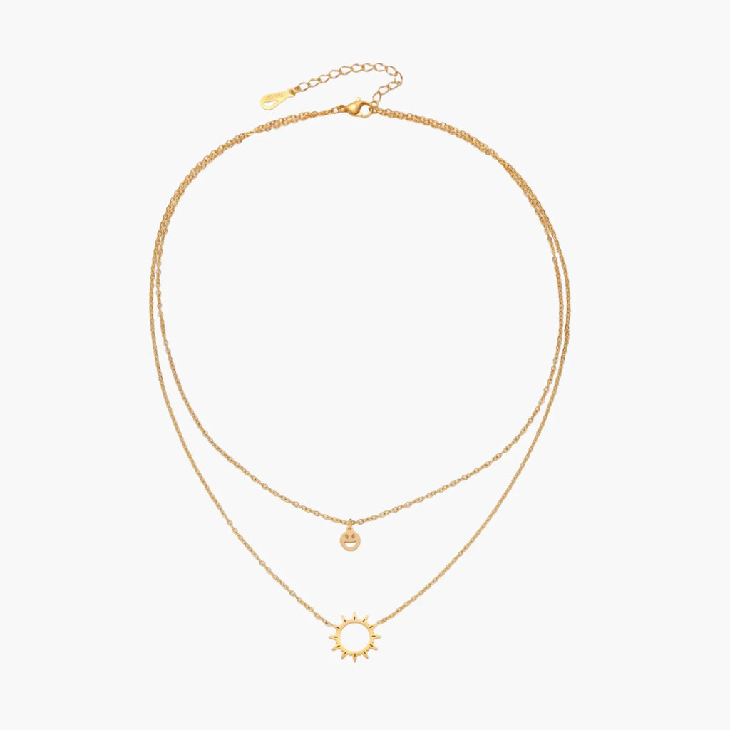 Sunshine Smiley Layered Necklace