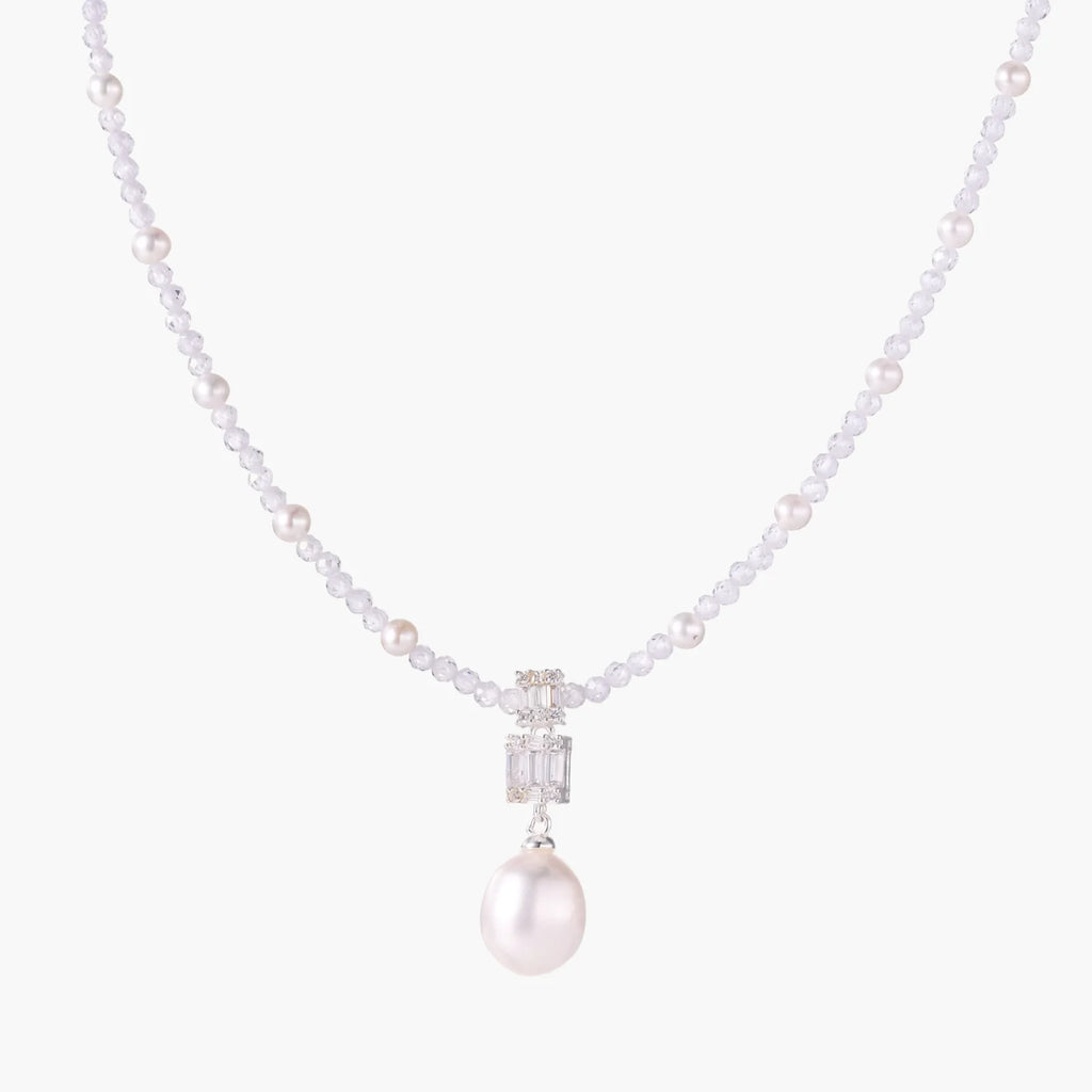 Lavender Dreams Freshwater Pearl and 925 Silver Necklace