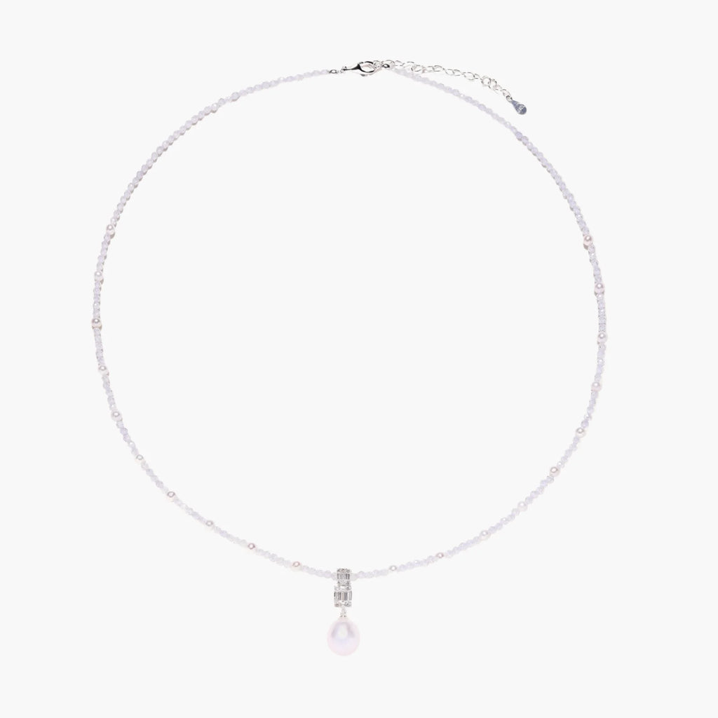 Lavender Dreams Freshwater Pearl and 925 Silver Necklace