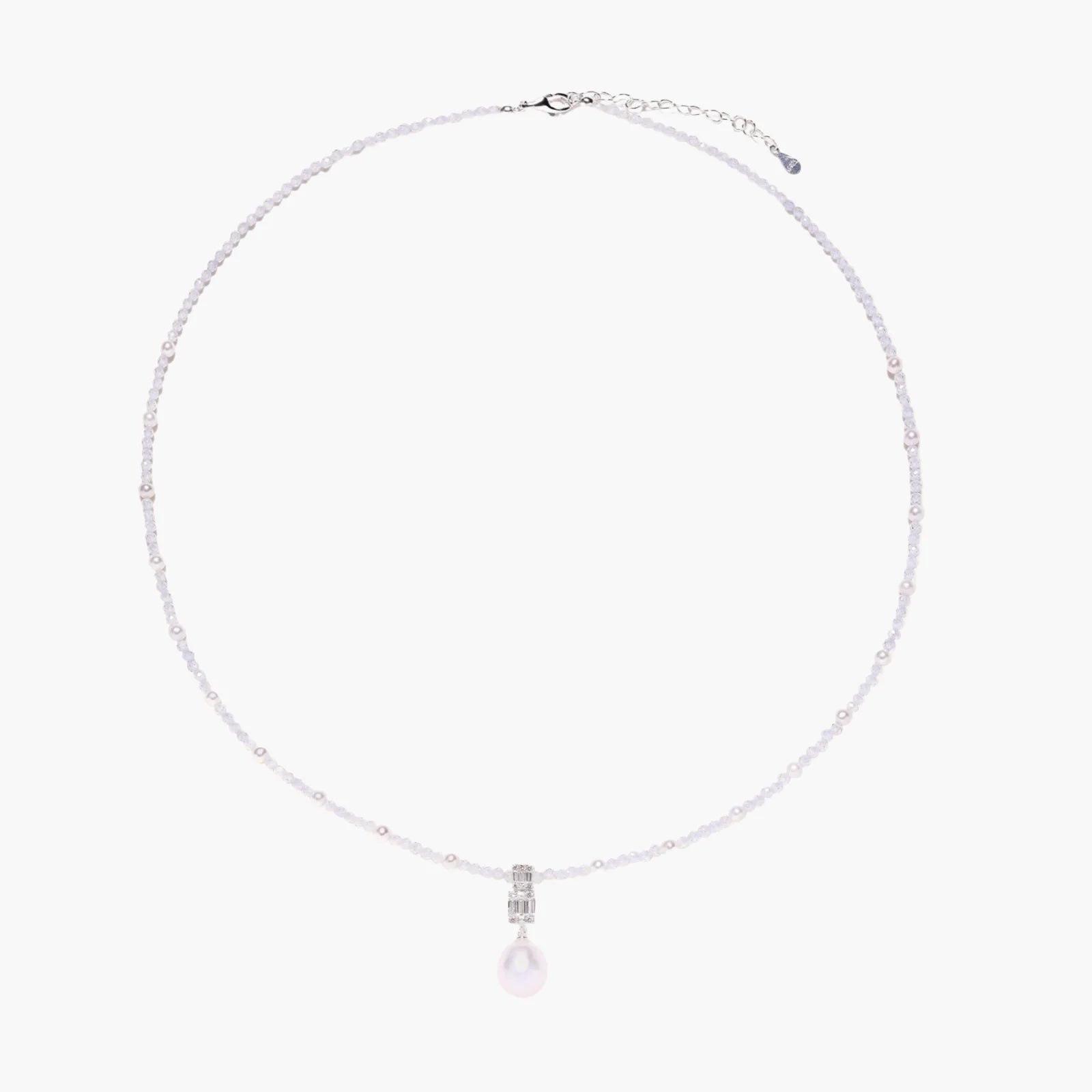 Lavender Dreams Freshwater Pearl and 925 Silver Necklace