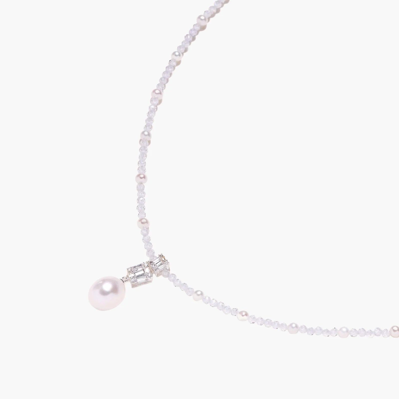 Lavender Dreams Freshwater Pearl and 925 Silver Necklace