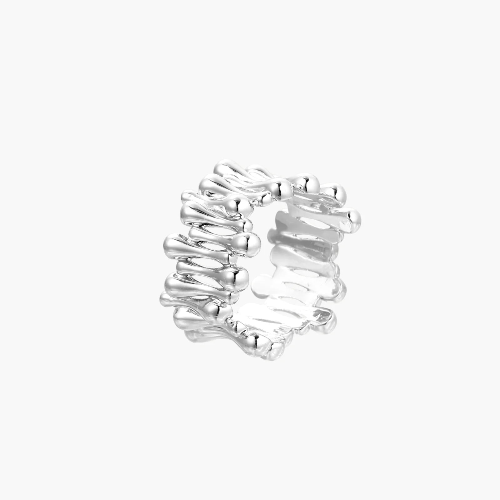 Sculpted Waves White Gold Modern Ring