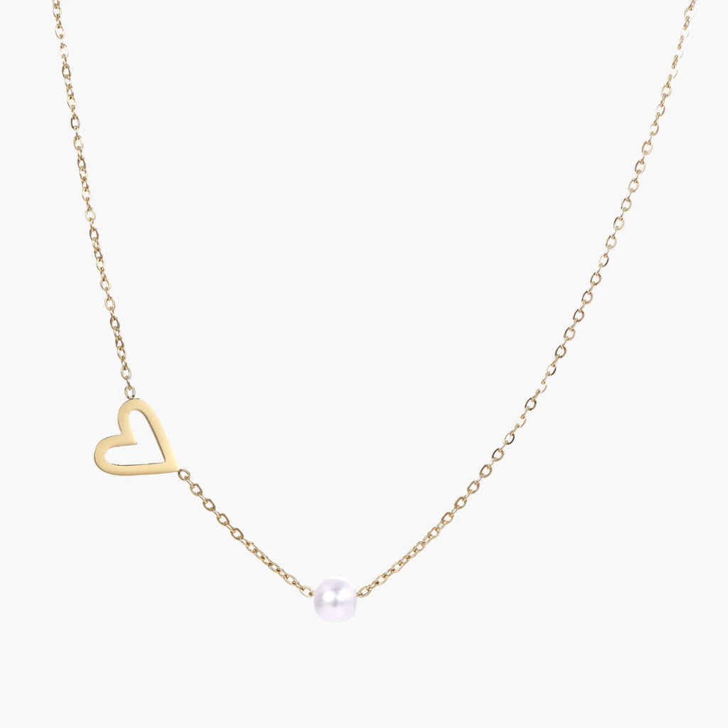 Pearl Heart Embrace Necklace