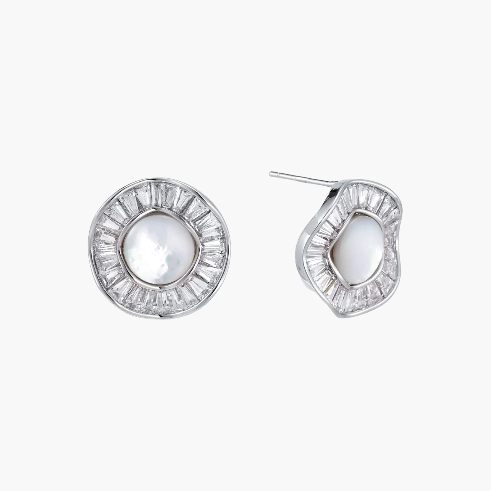 Sunburst Freshwater Pearl Stud Earrings- Silver or Gold