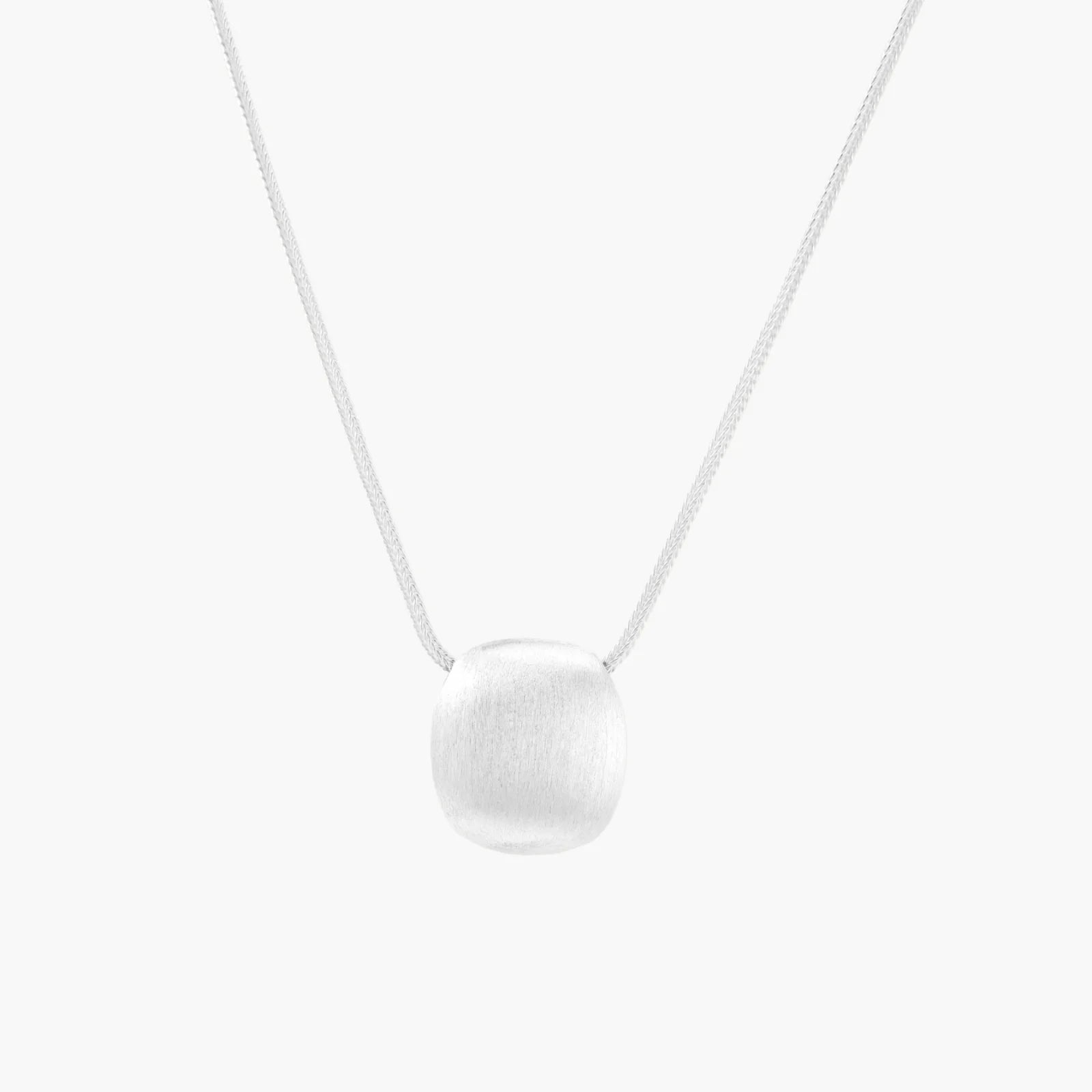 Brushed Silver Disc Necklace