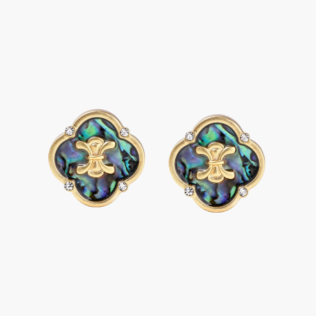 Mystic Shell Quatrefoil Studs