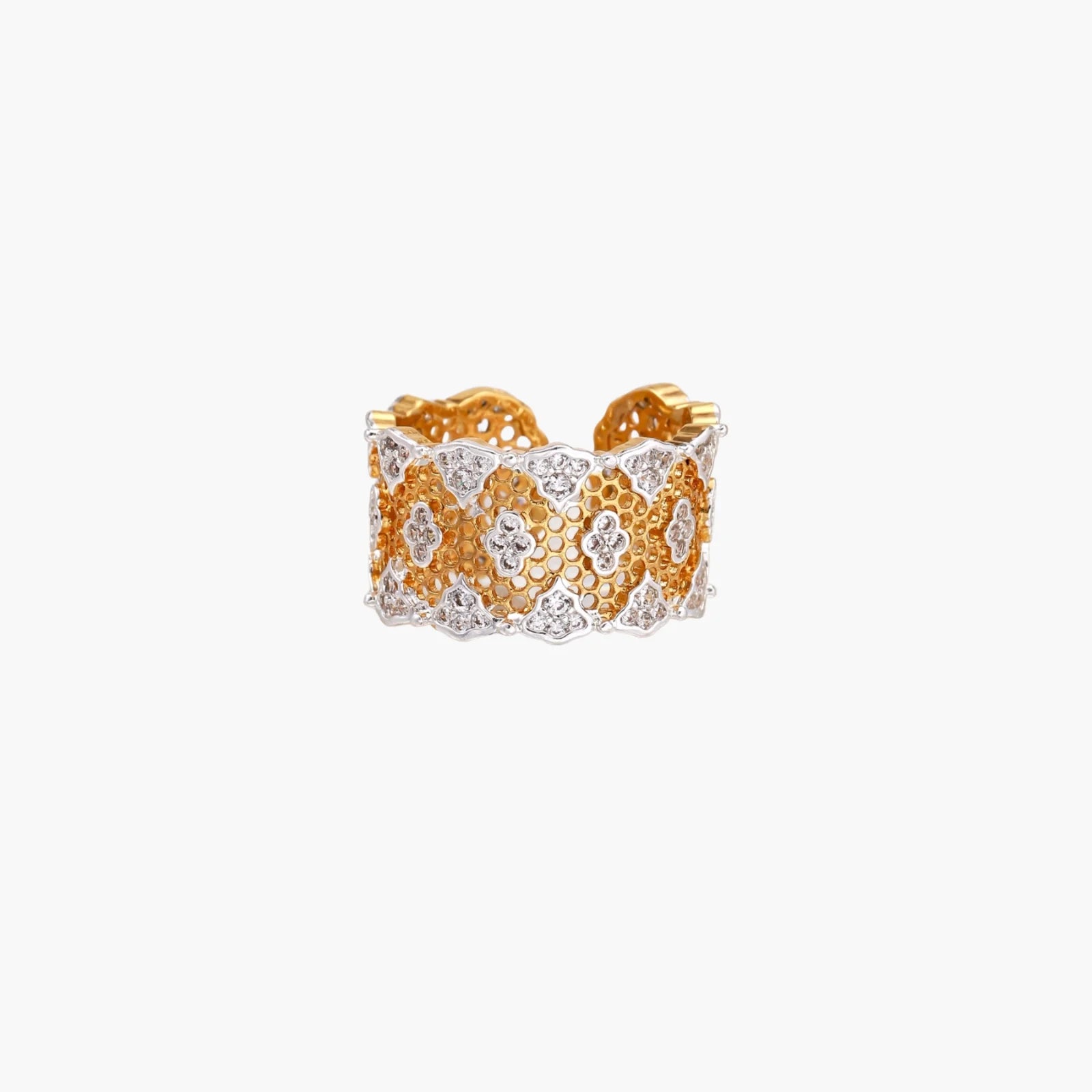 Lattice Crystal Honeycomb 18K Ring