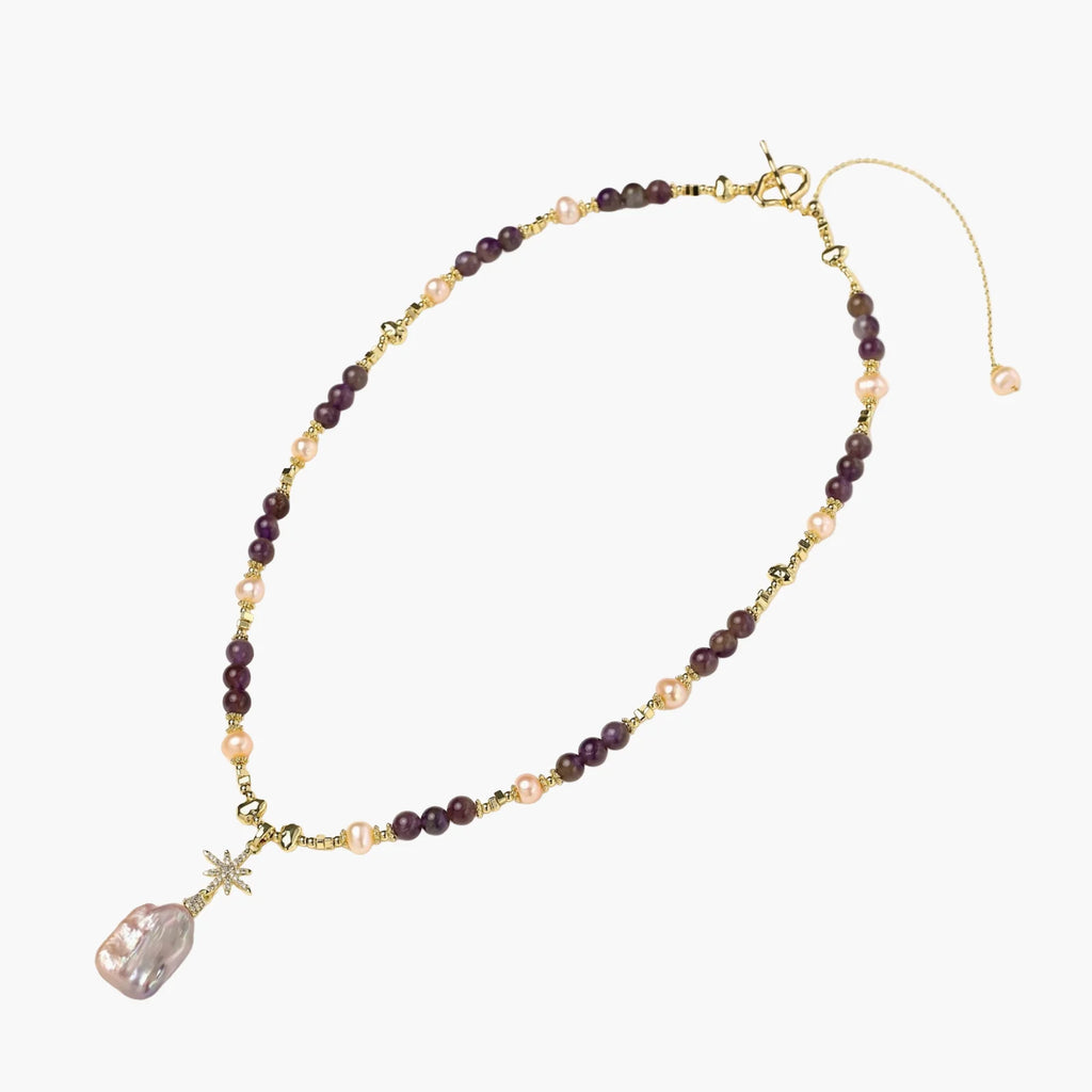 Celestial Amethyst Pearl Necklace