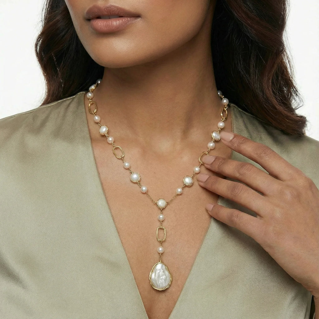 Baroque Freshwater Pearl Lariot Necklace