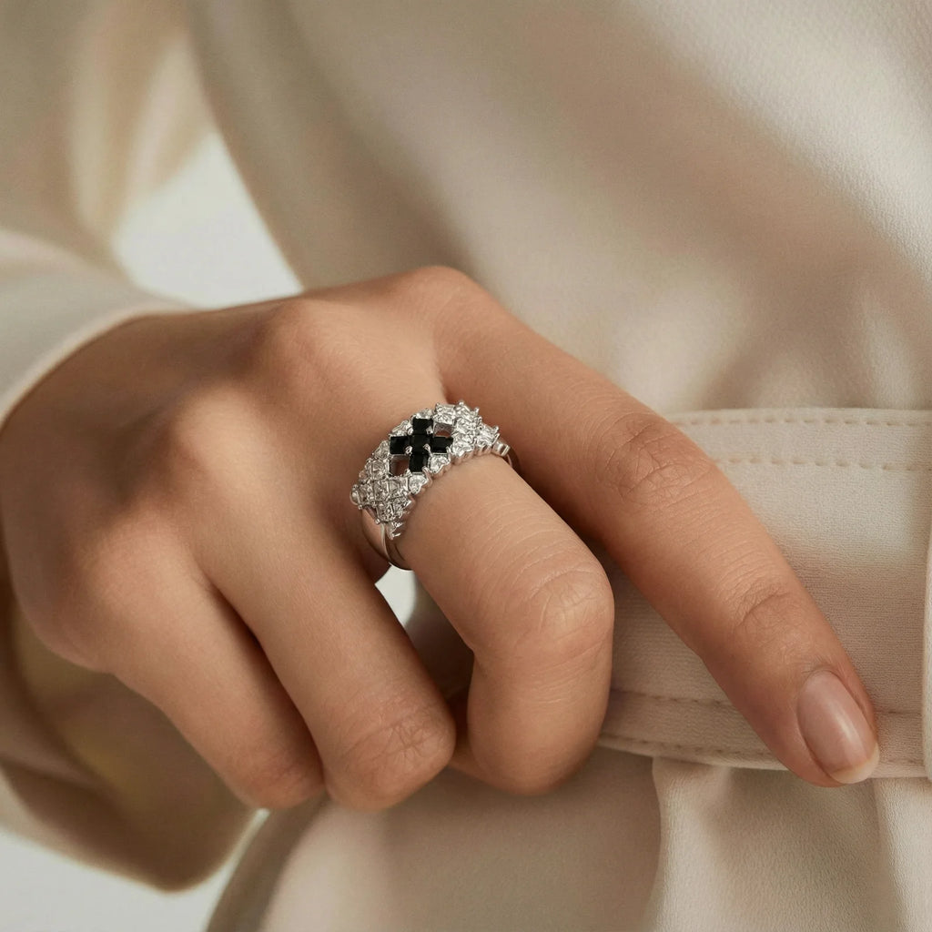 White Gold Pixel Dream Ring