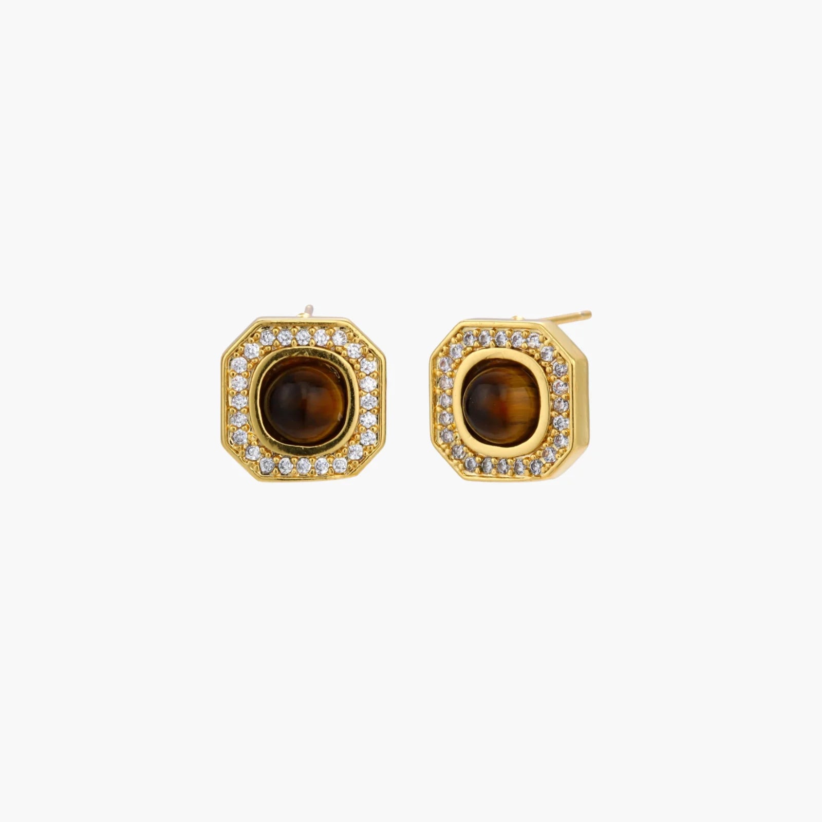 Golden Octagon Studs