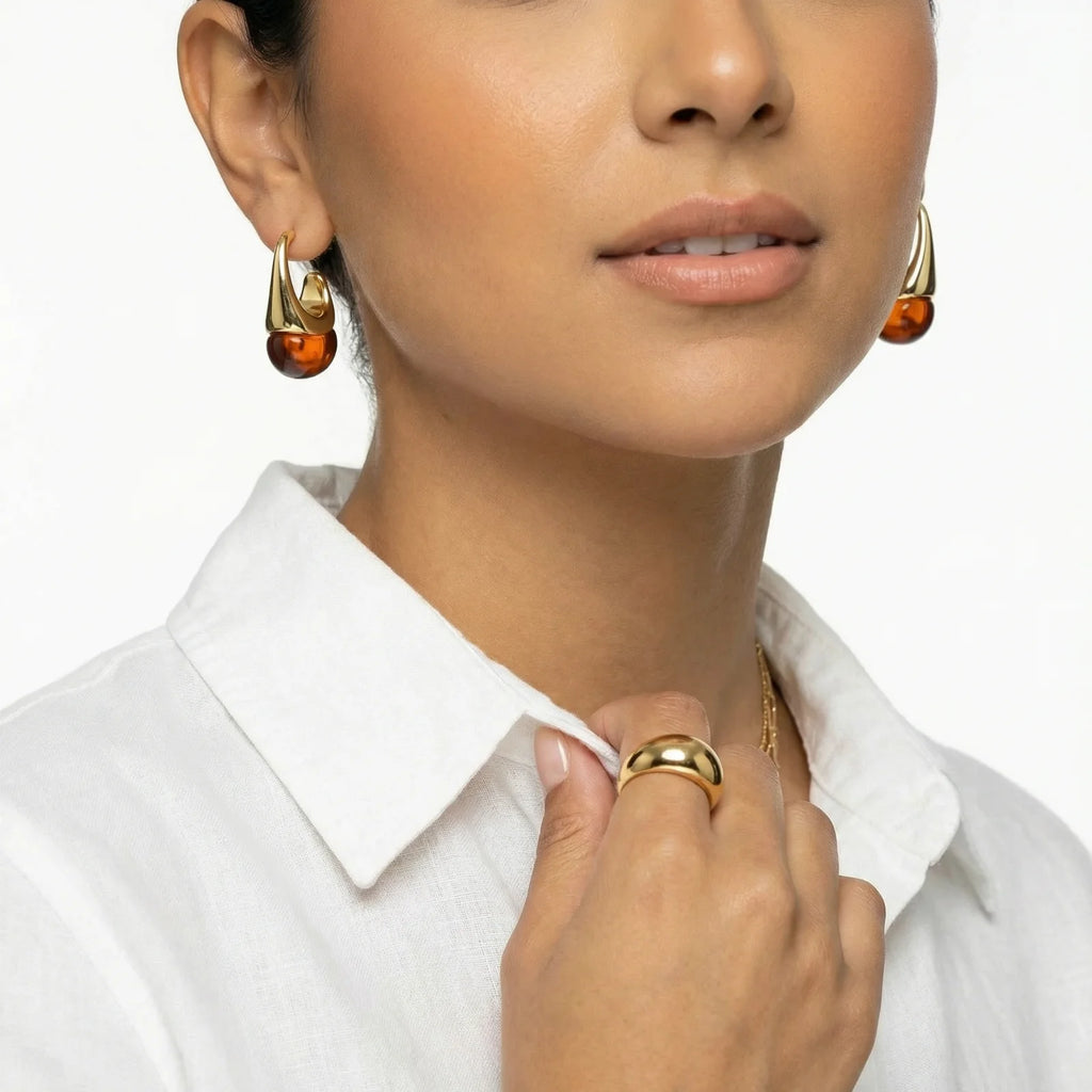 Amber Flow Drop Earrings