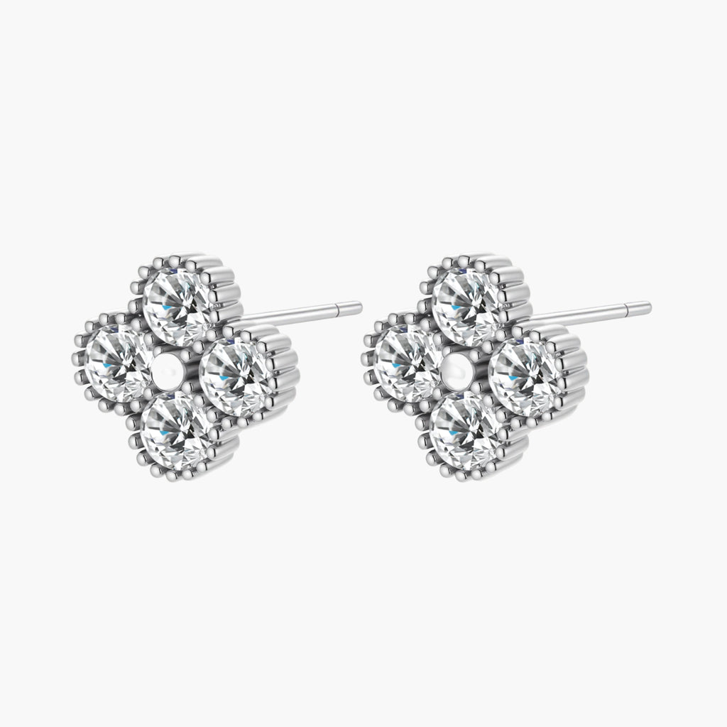 Quatrefoil Moissanite Studs