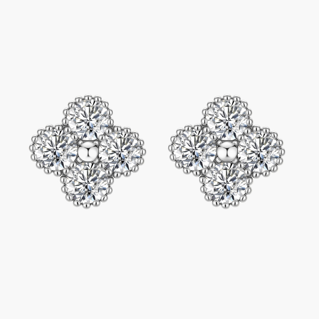 Quatrefoil Moissanite Studs