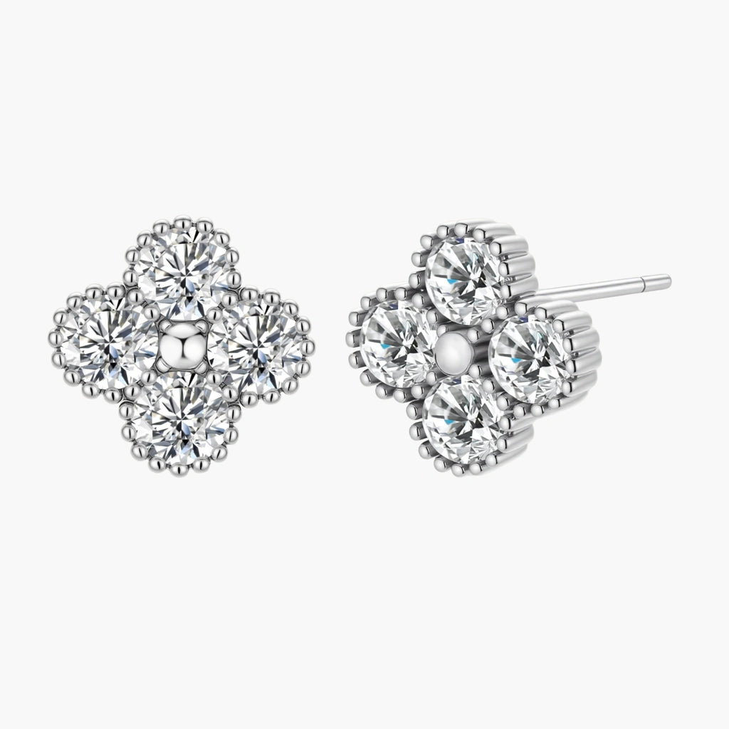 Quatrefoil Moissanite Studs