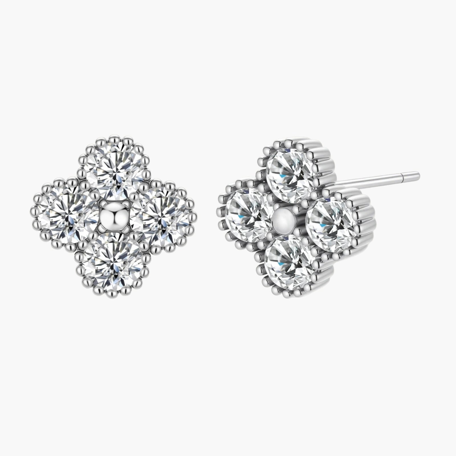 Quatrefoil Moissanite Studs
