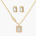 Emerald Cut Halo Set