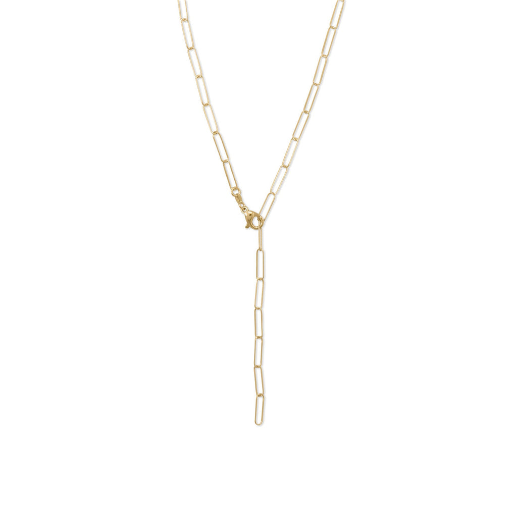 21" 14 Karat Italian Gold Plated Paperclip Chain Necklace