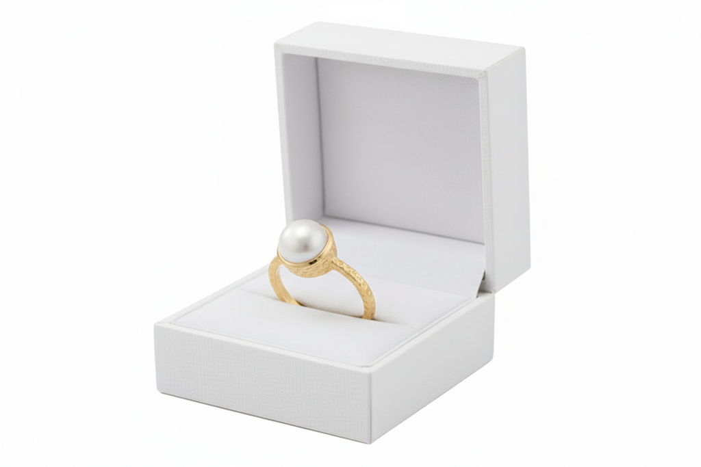 14 Karat Gold Plated Cultured Freshwater Pearl Ring