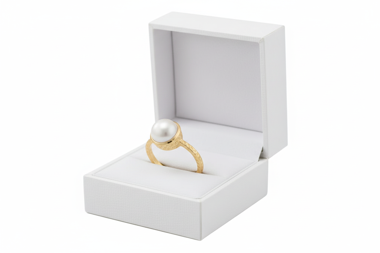 14 Karat Gold Plated Cultured Freshwater Pearl Ring